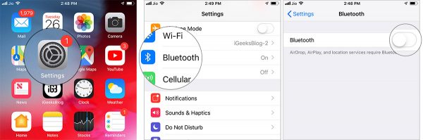 iPhone XS gibt Bluetooth aus
