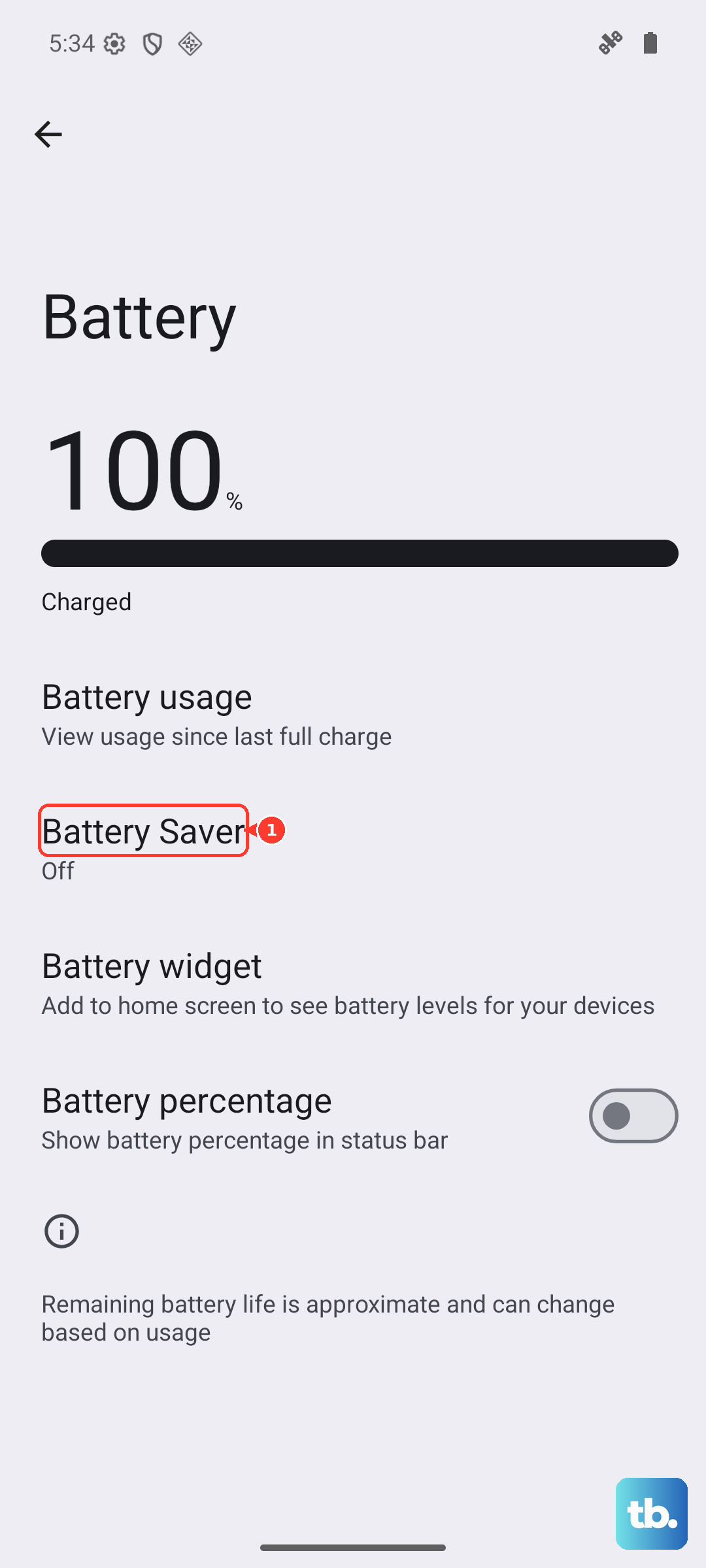 On the Battery screen, tap Battery Saver (Android 16, Pixel emulator).