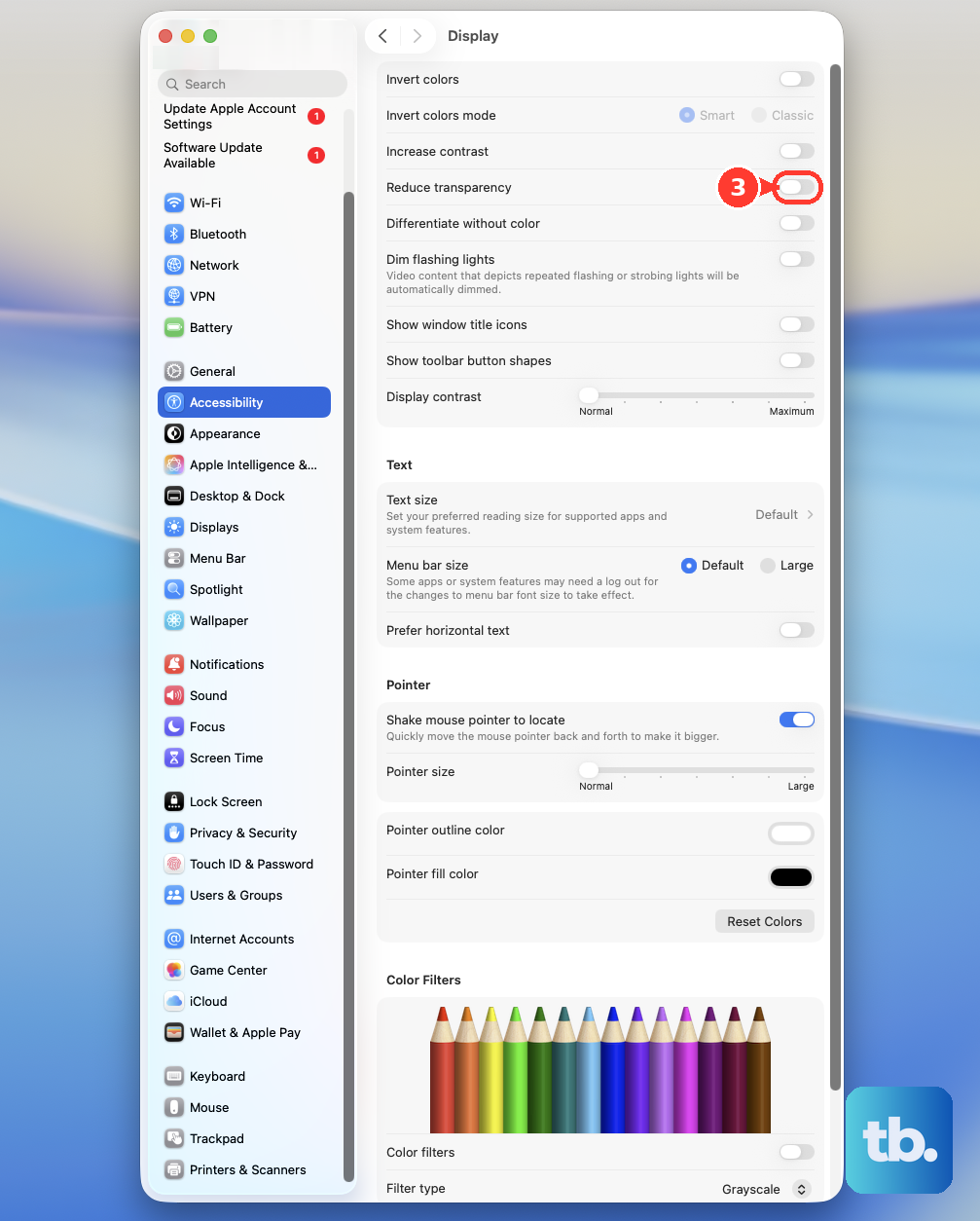 In System Settings > Accessibility > Display, turn on Reduce transparency.