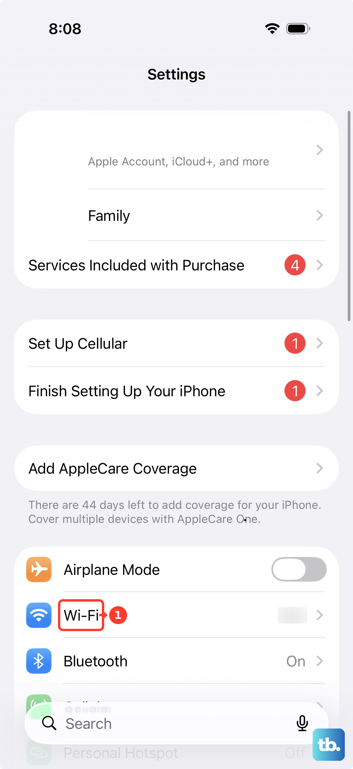 Open Settings and tap Wi-Fi.