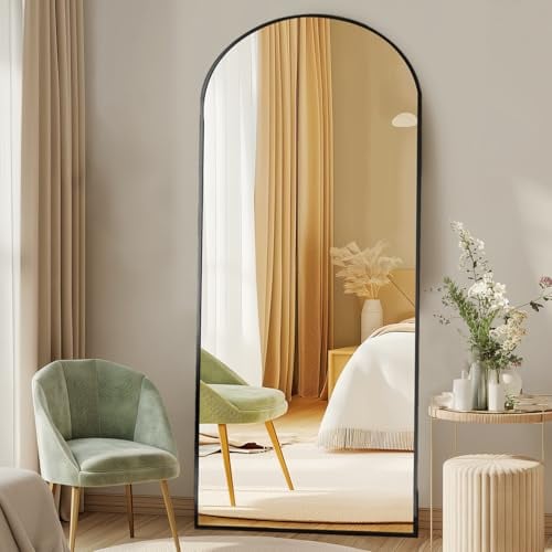 DUMOS Arched Full Length Mirror with Stand 64x21 Floor Standing
