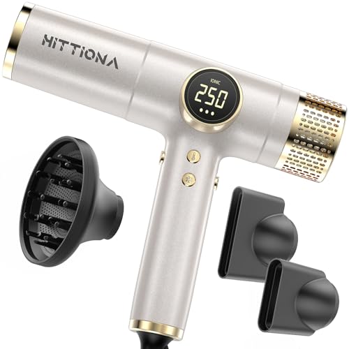 HITTIONA Dual Voltage Travel Hair Dryer with Magnetic Diffuser -