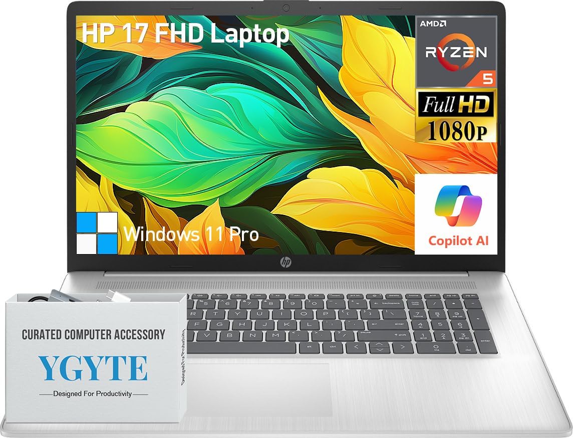 HP 17.3-Inch Laptop with AMD Ryzen 5 and 16GB RAM