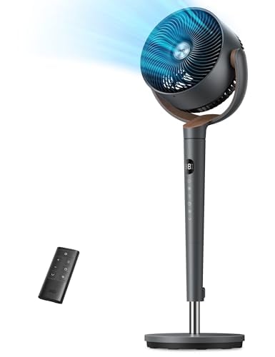 Dreo Fan for Bedroom 120° Oscillating Standing Fans Quiet Floor