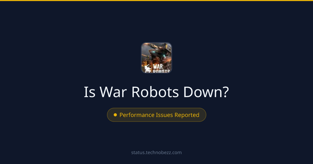 Is War Robots down? Performance issues reported, with trouble connecting to the servers