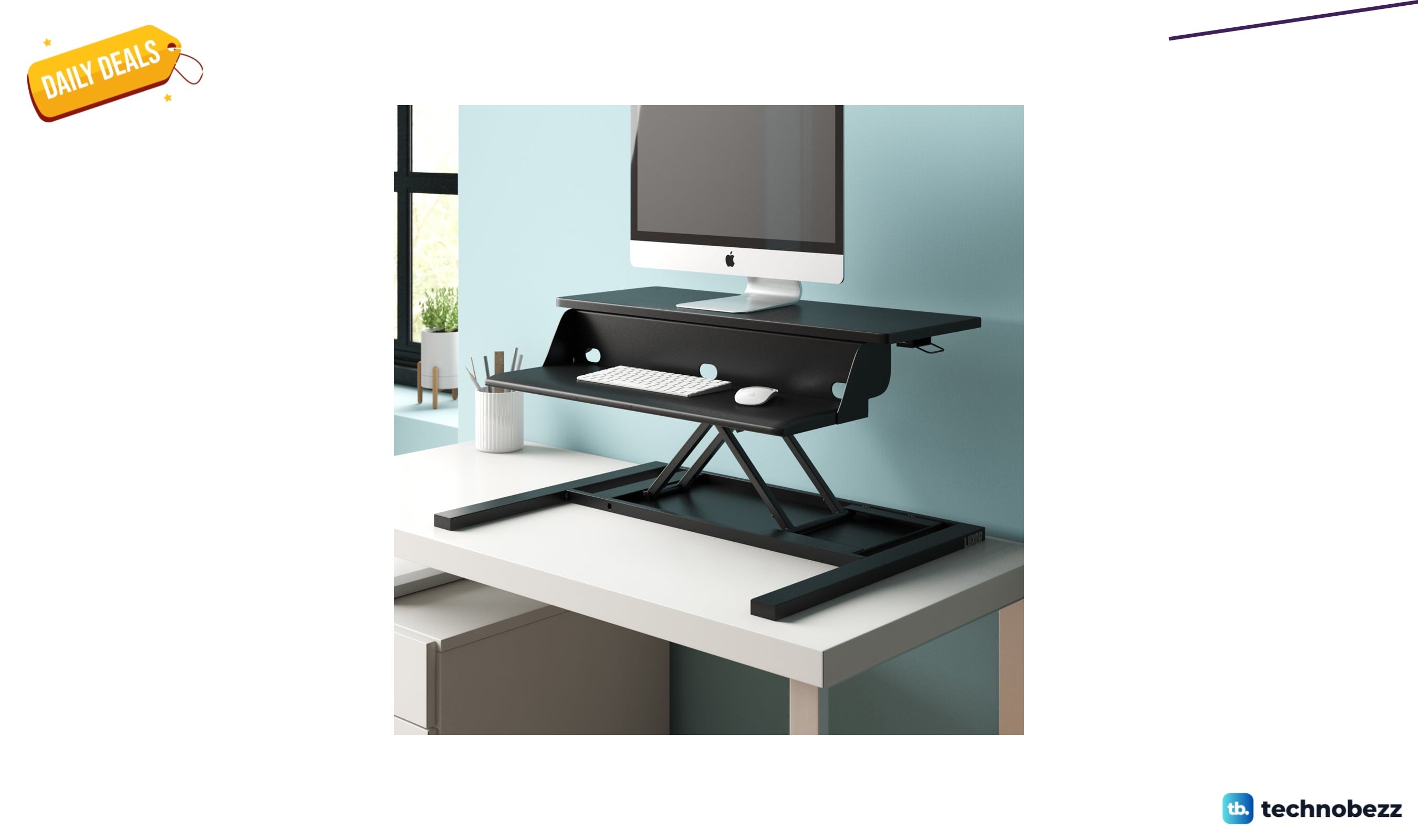 Symple Stuff West Wick height-adjustable standing desk converter for $243.99 at Wayfair