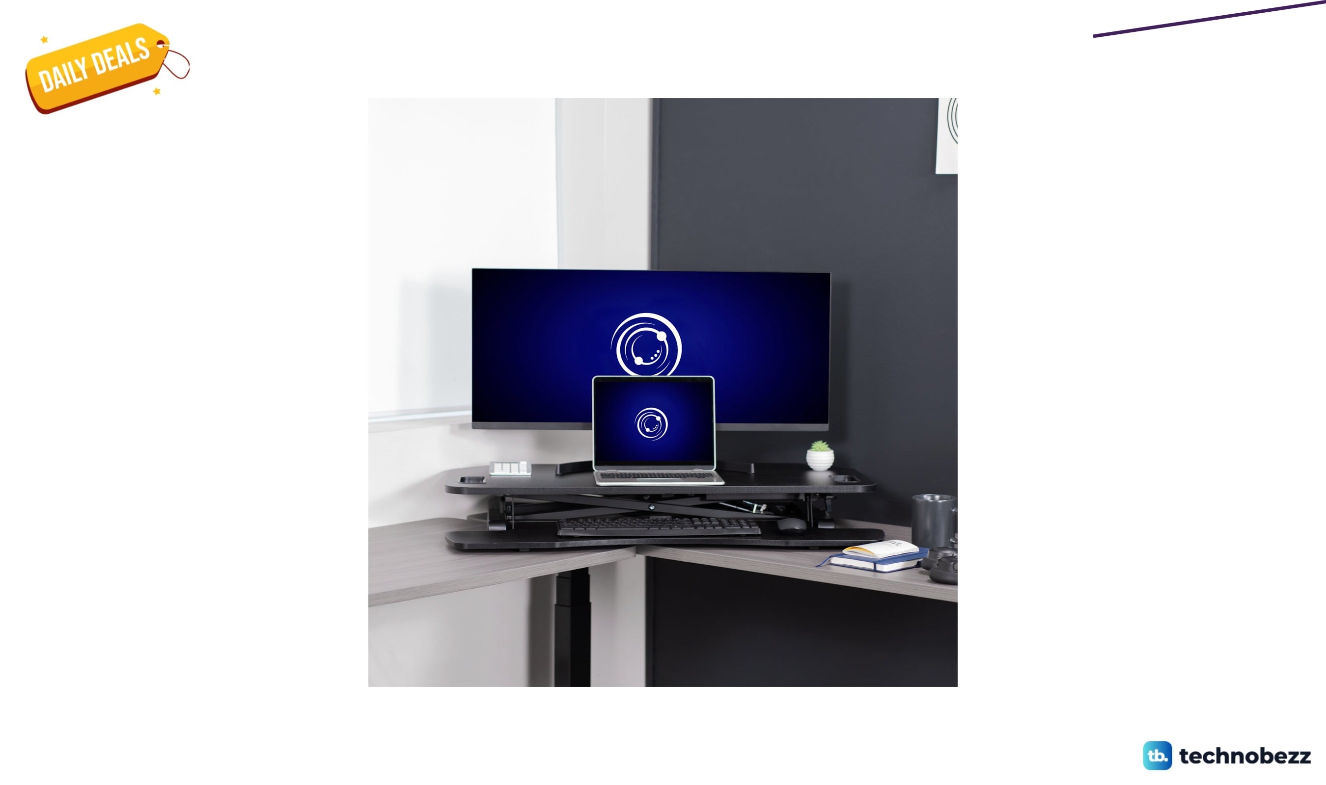 VIVO height-adjustable corner desktop riser for $159.99 at Wayfair