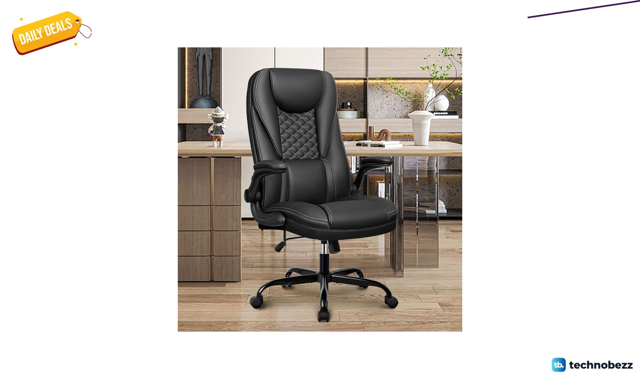 Inbox Zero Loriece executive chair with flip-up arms for $102.99 at Wayfair
