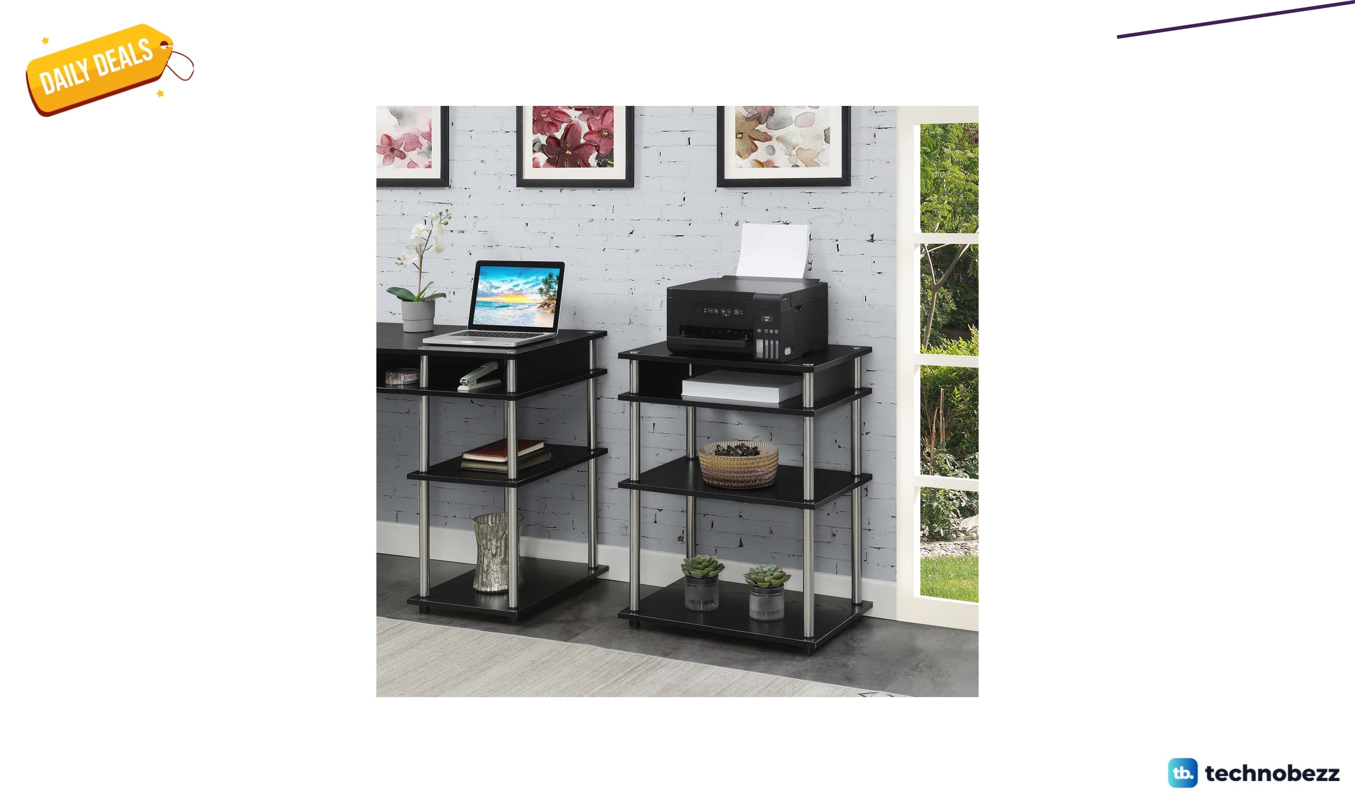 Wrought Studio Edwin printer stand with shelves for $67.99 at Wayfair
