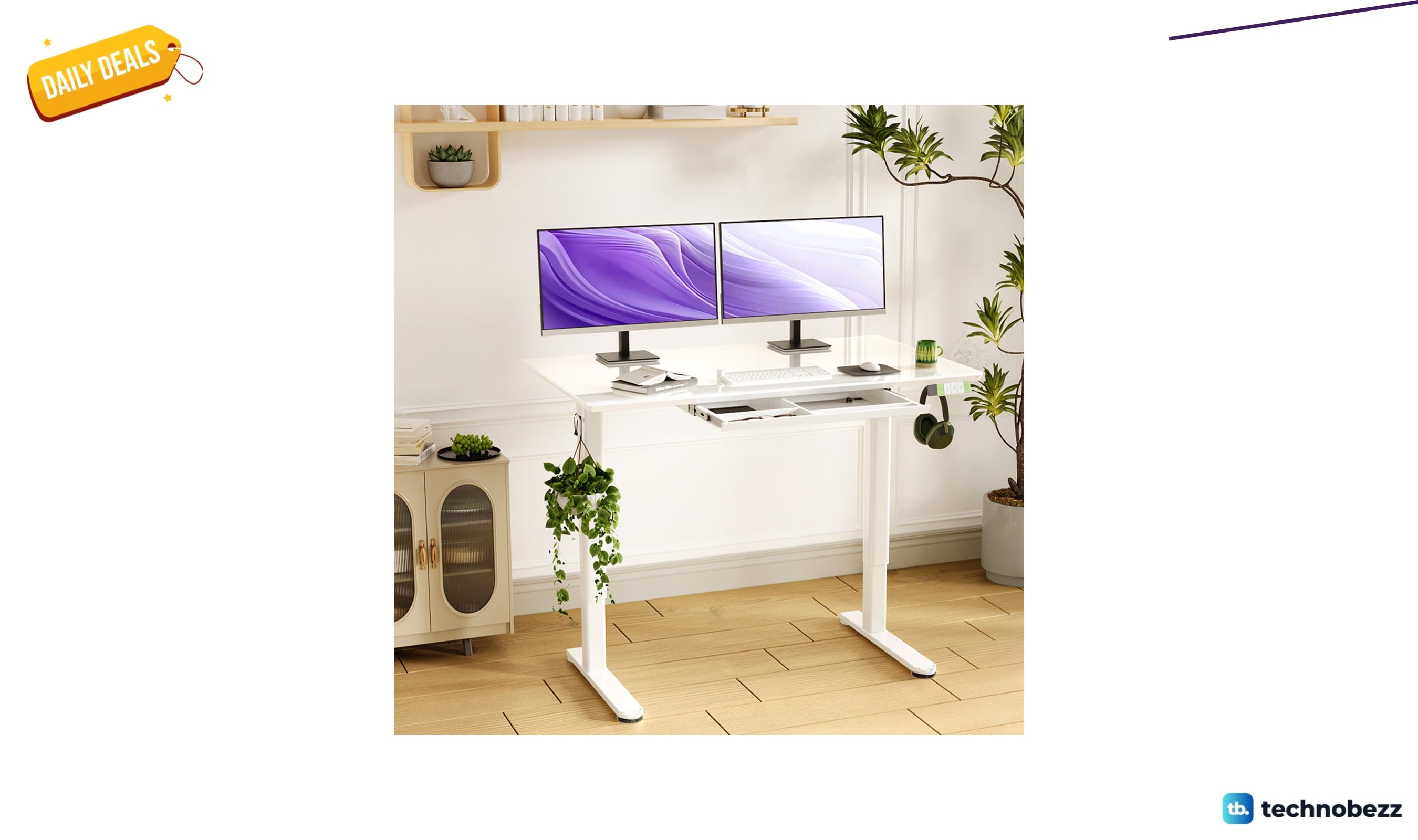 Inbox Zero 48-inch standing desk with drawer for $229.99 at Wayfair