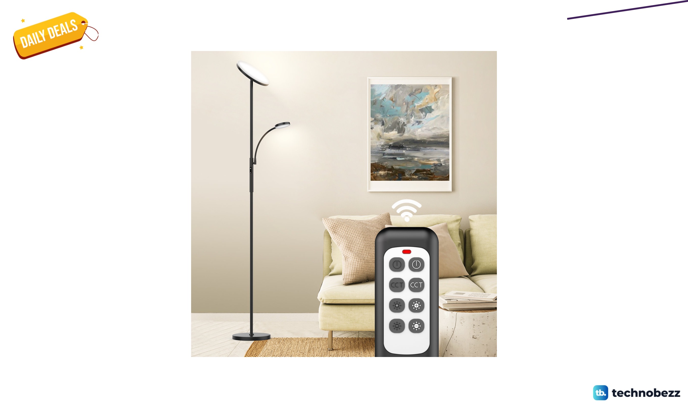 Wrought Studio 68.9-inch integrated LED floor lamp with remote for $53.99 at Wayfair