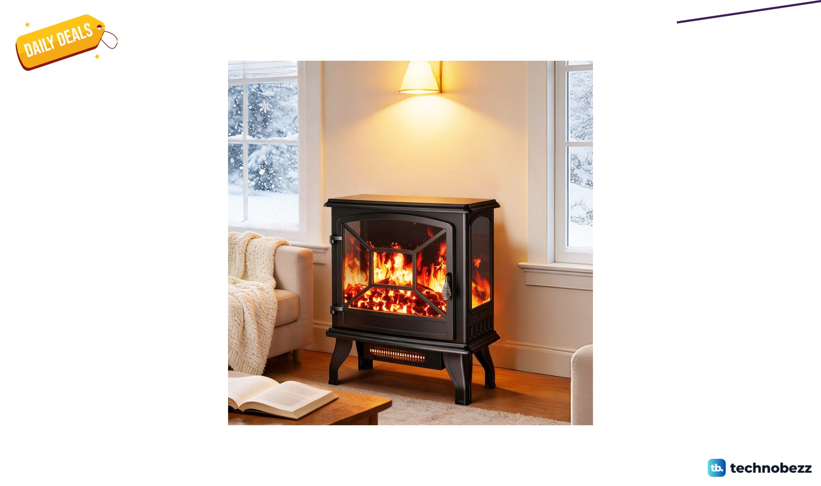 Canora Grey Cythina freestanding electric fireplace with remote and smart app for $139.99 at Wayfair
