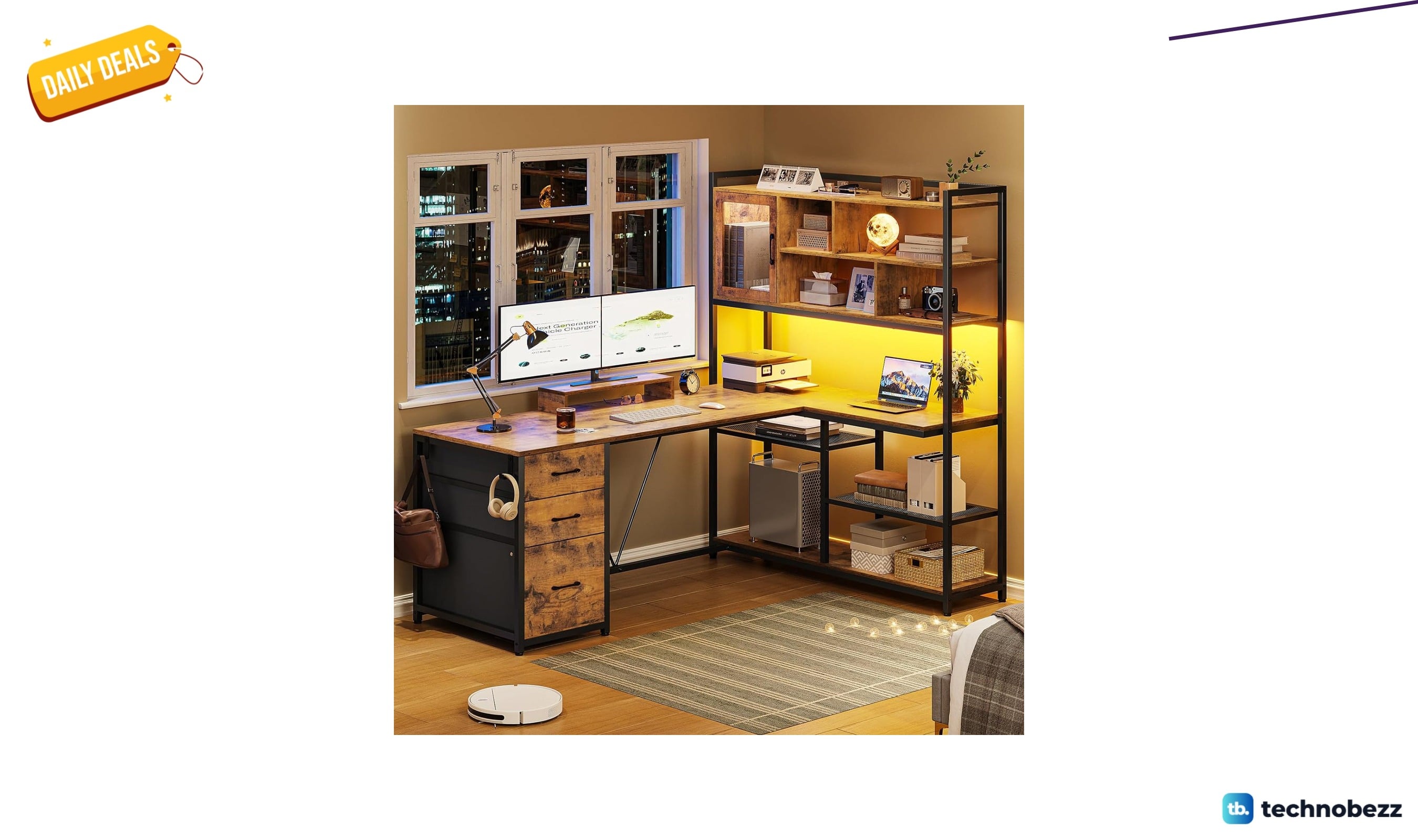17 Stories Barbarino modular L-shaped iron computer desk for $216.99 at Wayfair