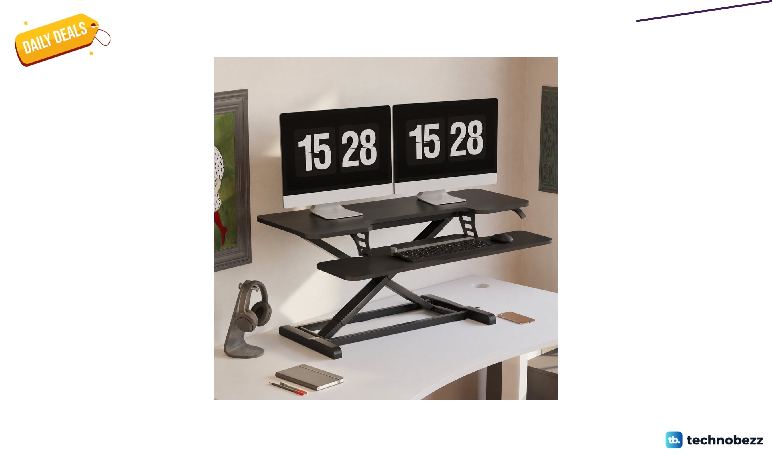 The Twillery Co. Murray standing desk converter for $143.99 at Wayfair