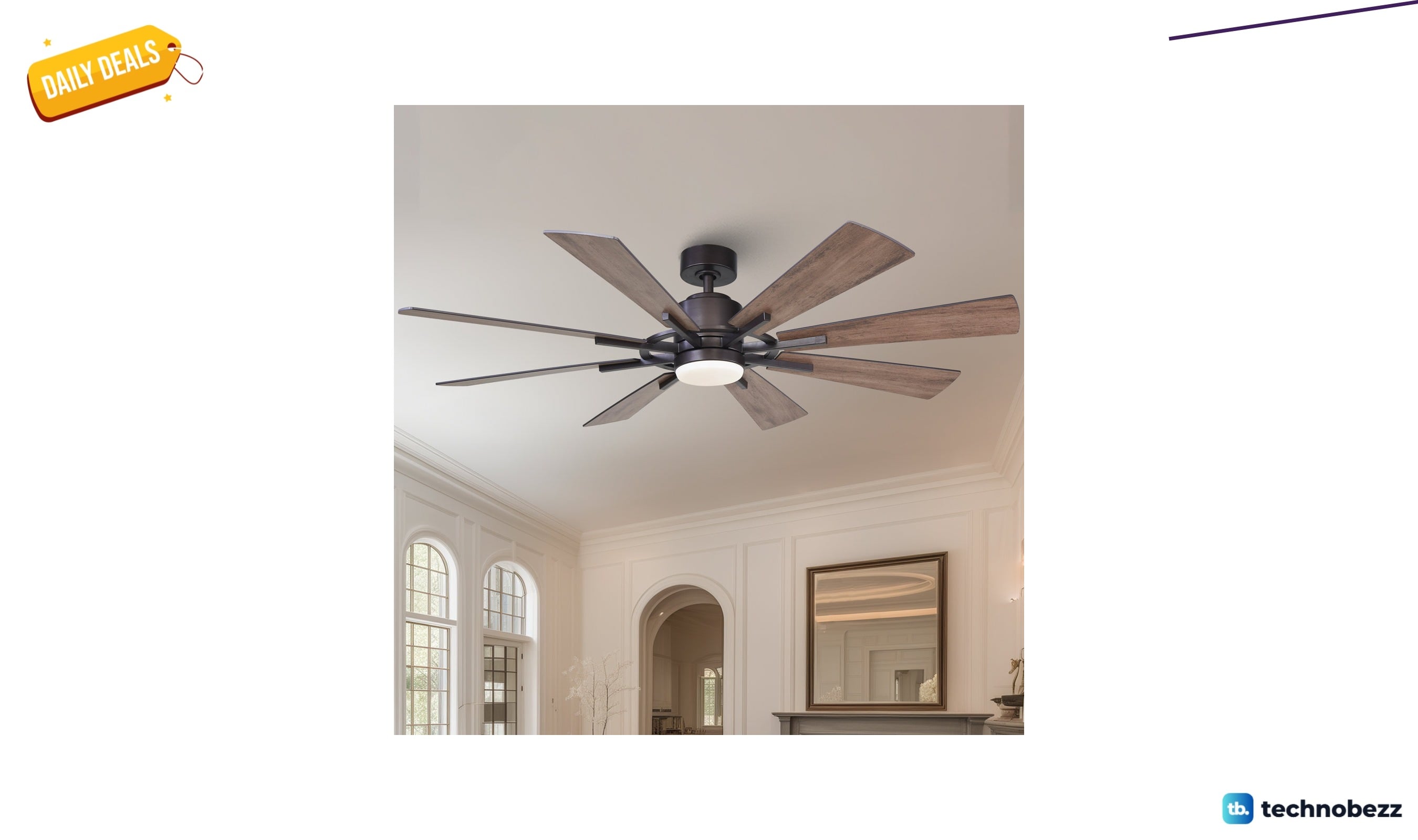 Steelside Lisa 60-inch windmill ceiling fan with LED light for $209.99 at Wayfair
