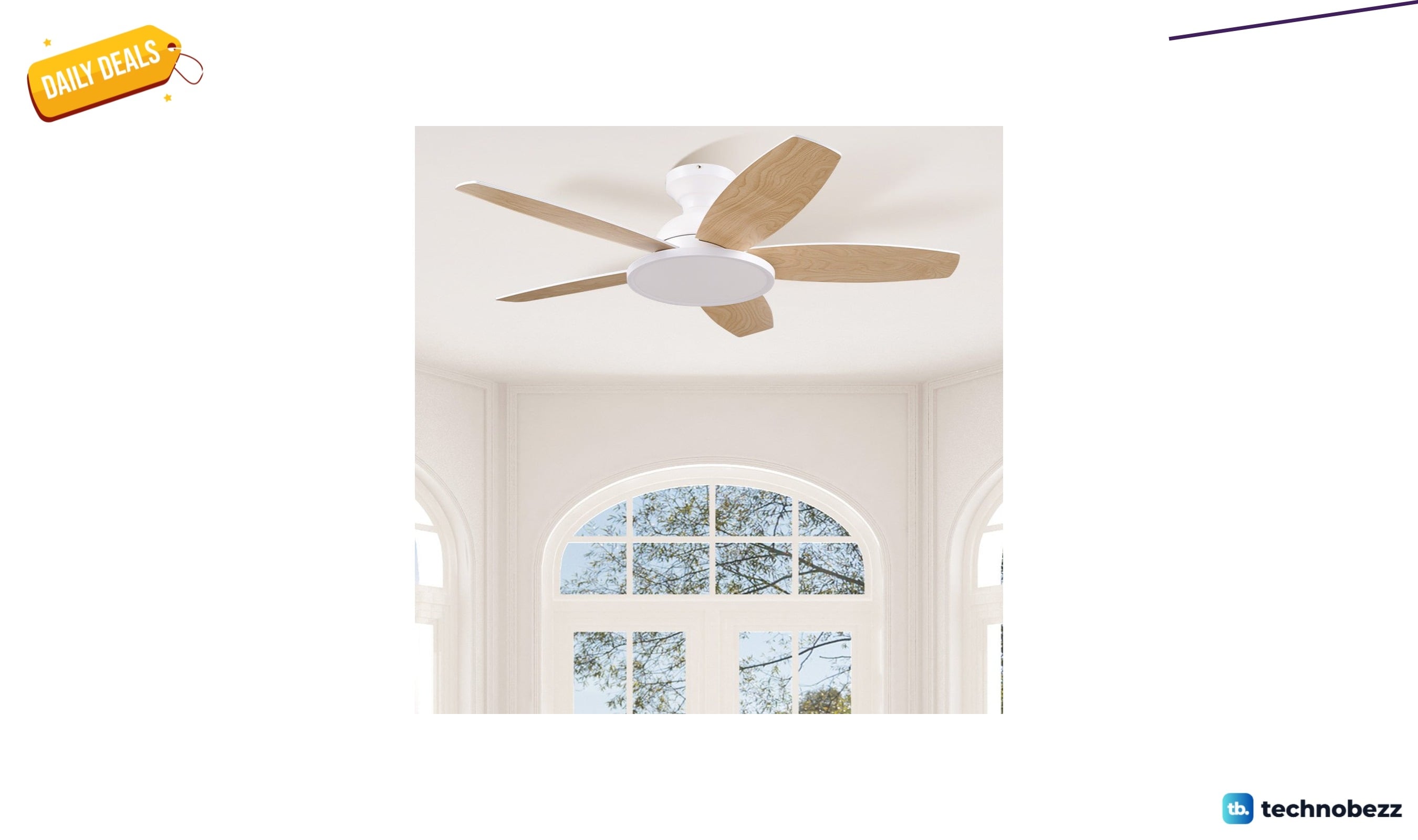 Wrought Studio flush mount ceiling fan with LED light and remote for $129.99 at Wayfair