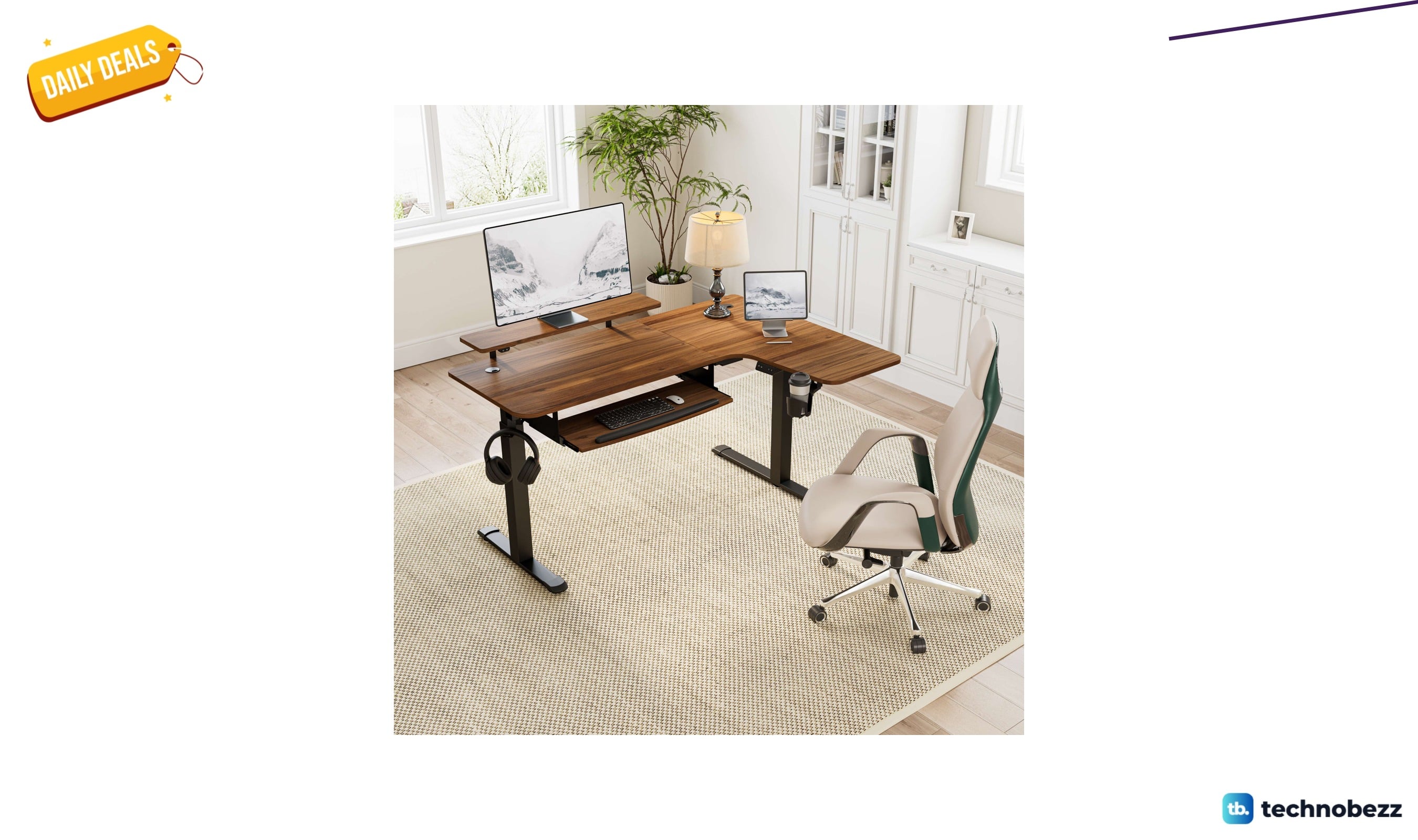 Inbox Zero Marquasha L-shaped standing desk for $459.99 at Wayfair
