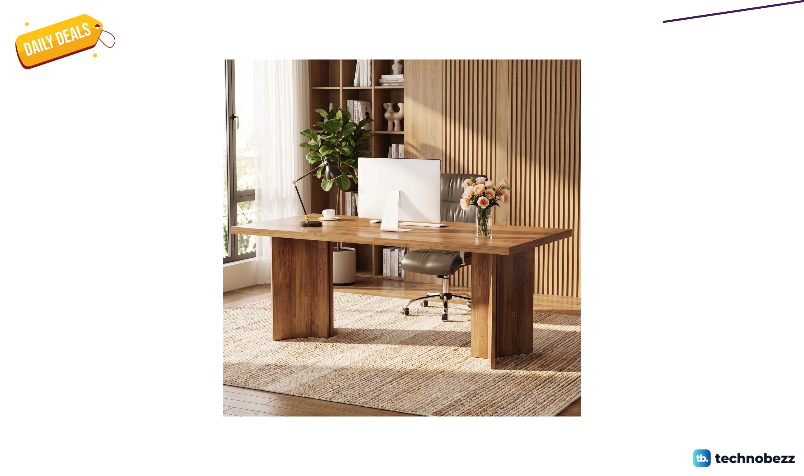 Wentygam 63-inch farmhouse executive desk for $171.61 at Wayfair
