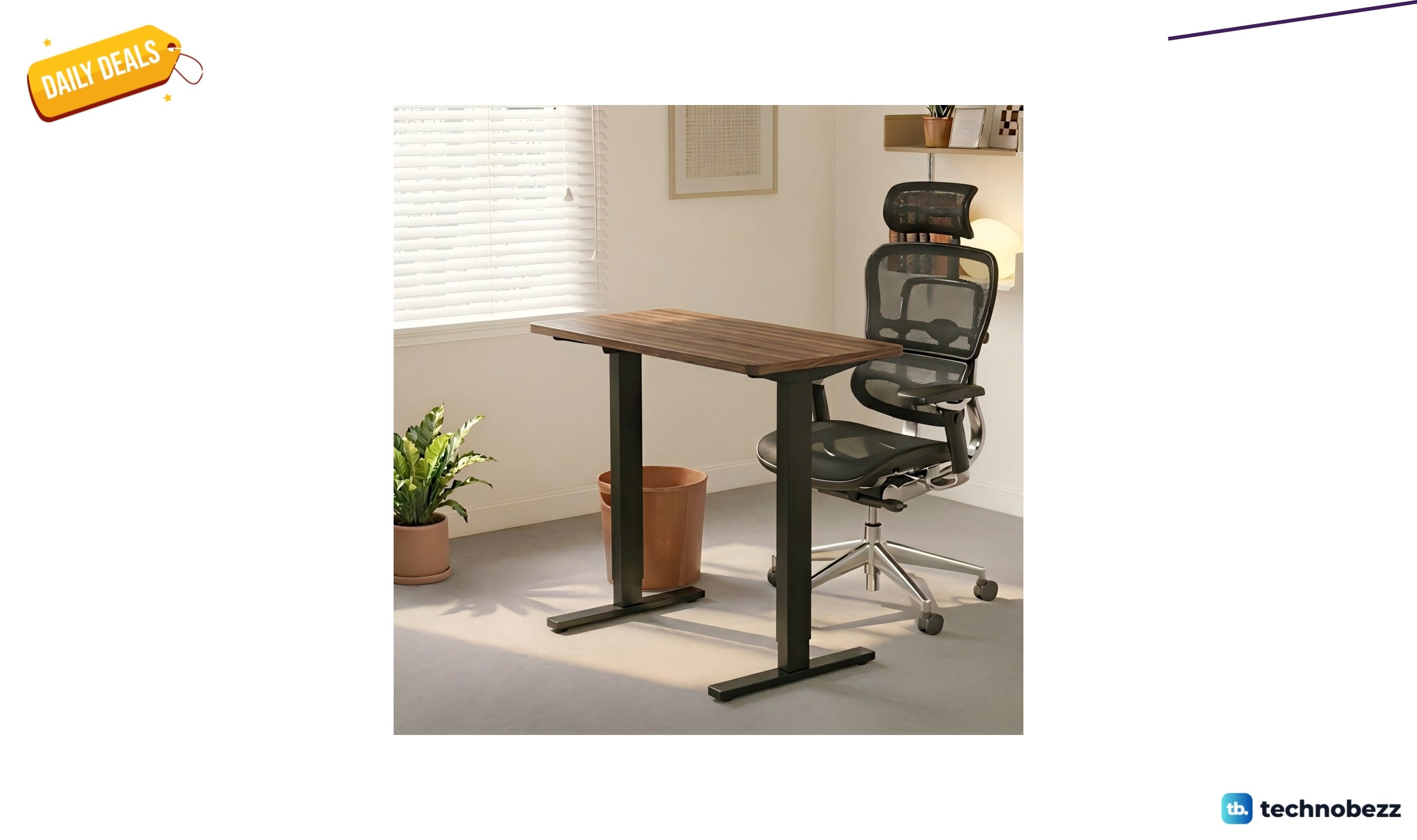 Ebern Designs electric standing desk with four memory presets for $104.99 at Wayfair