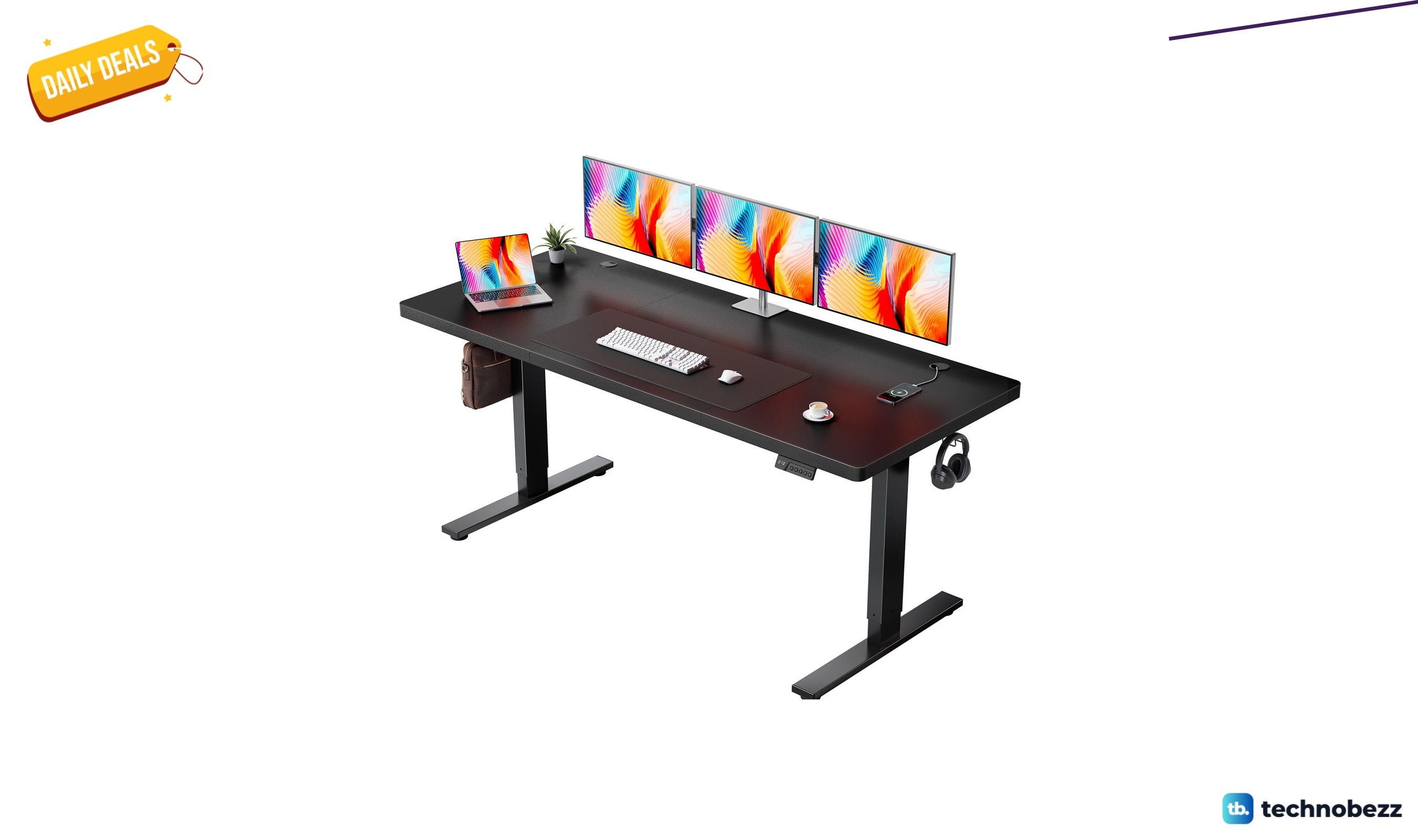 Inbox Zero electric standing desk with memory controller for $203.99 at Wayfair