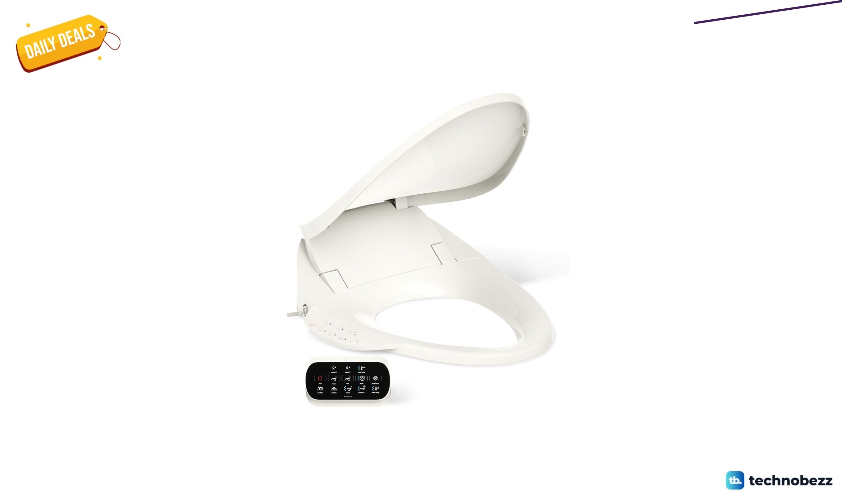 Kohler PureWash E750 elongated bidet toilet seat with remote for $1003.92 at Wayfair