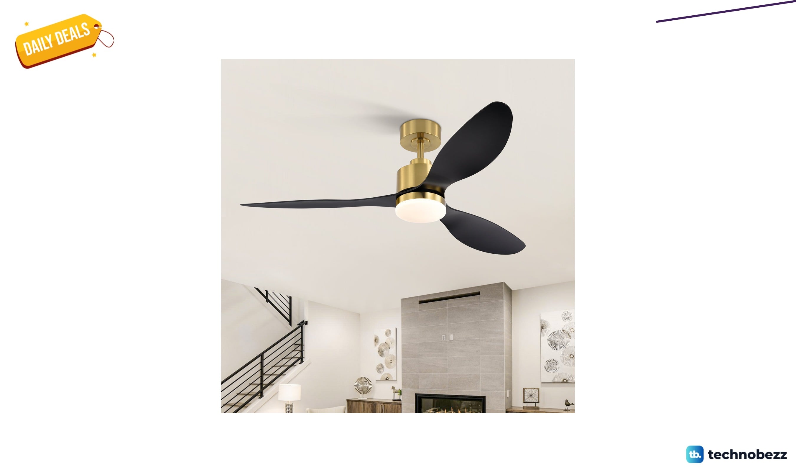 Mercer41 Loritta three-blade ceiling fan with light for $111.99 at Wayfair