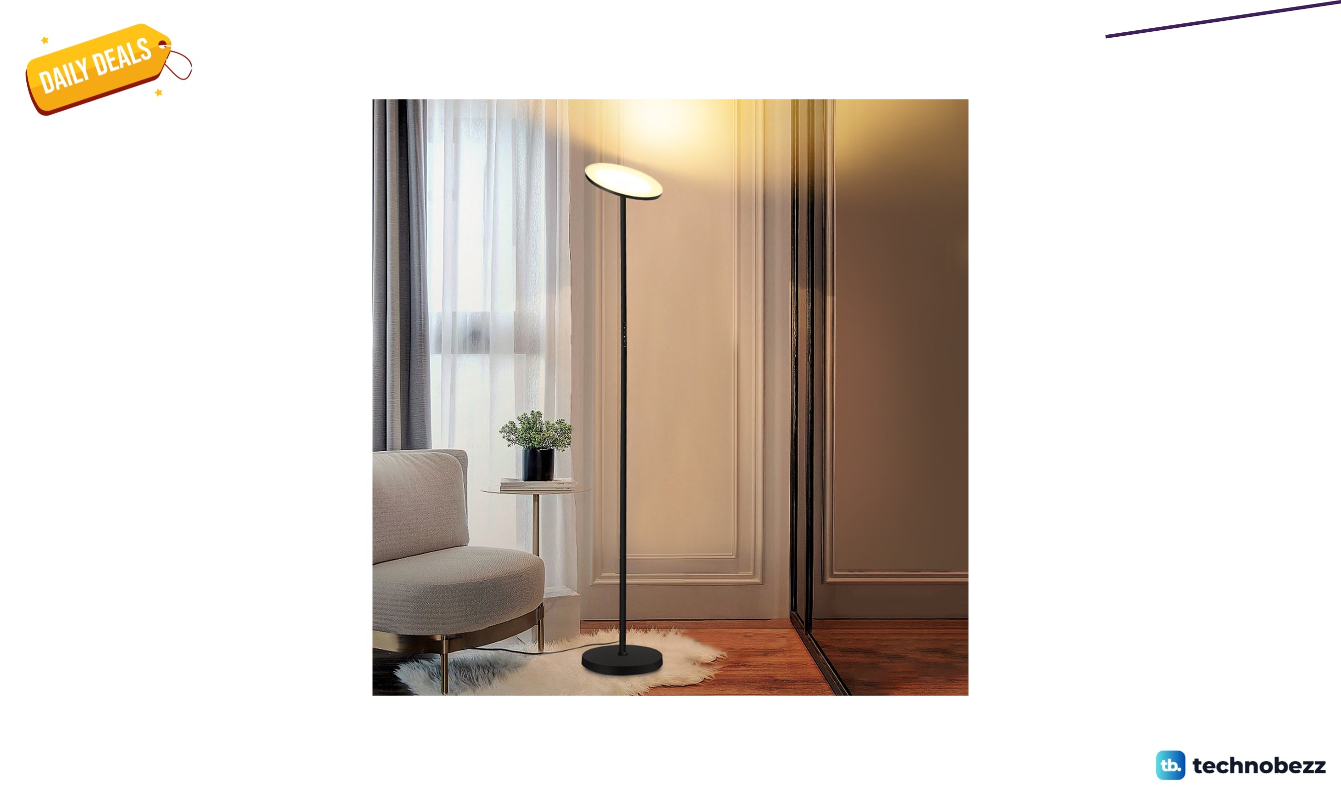 Latitude Run Jernell LED dimmable torchiere floor lamp with remote for $67.99 at Wayfair