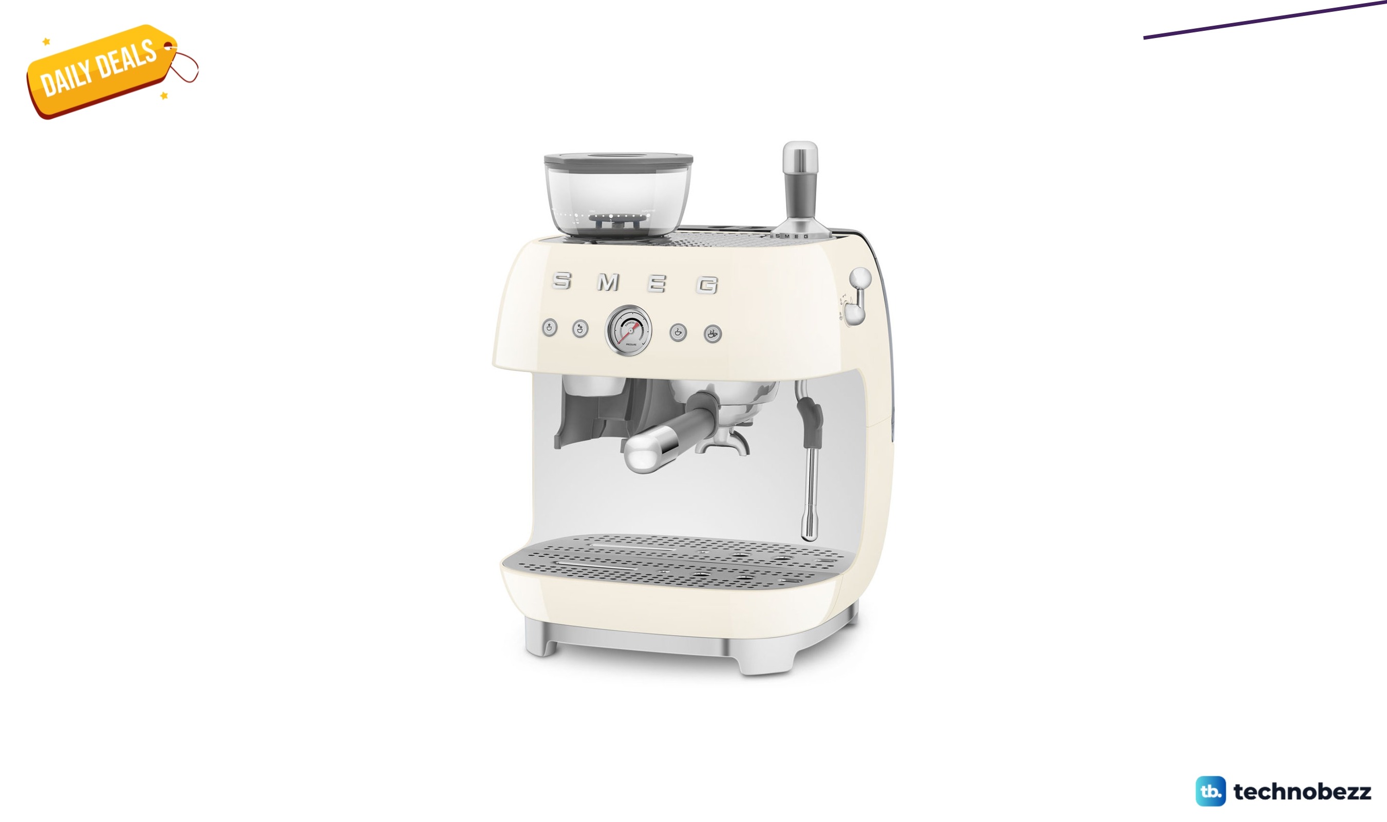 SMEG 50's Retro Style semi-automatic espresso machine with grinder for $999.95 at Wayfair
