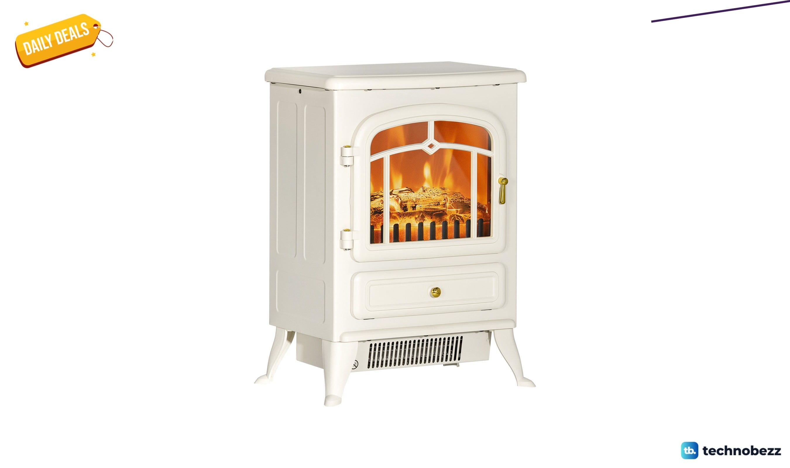 Winston Porter electric fireplace heater with LED flames for $113.99 at Wayfair