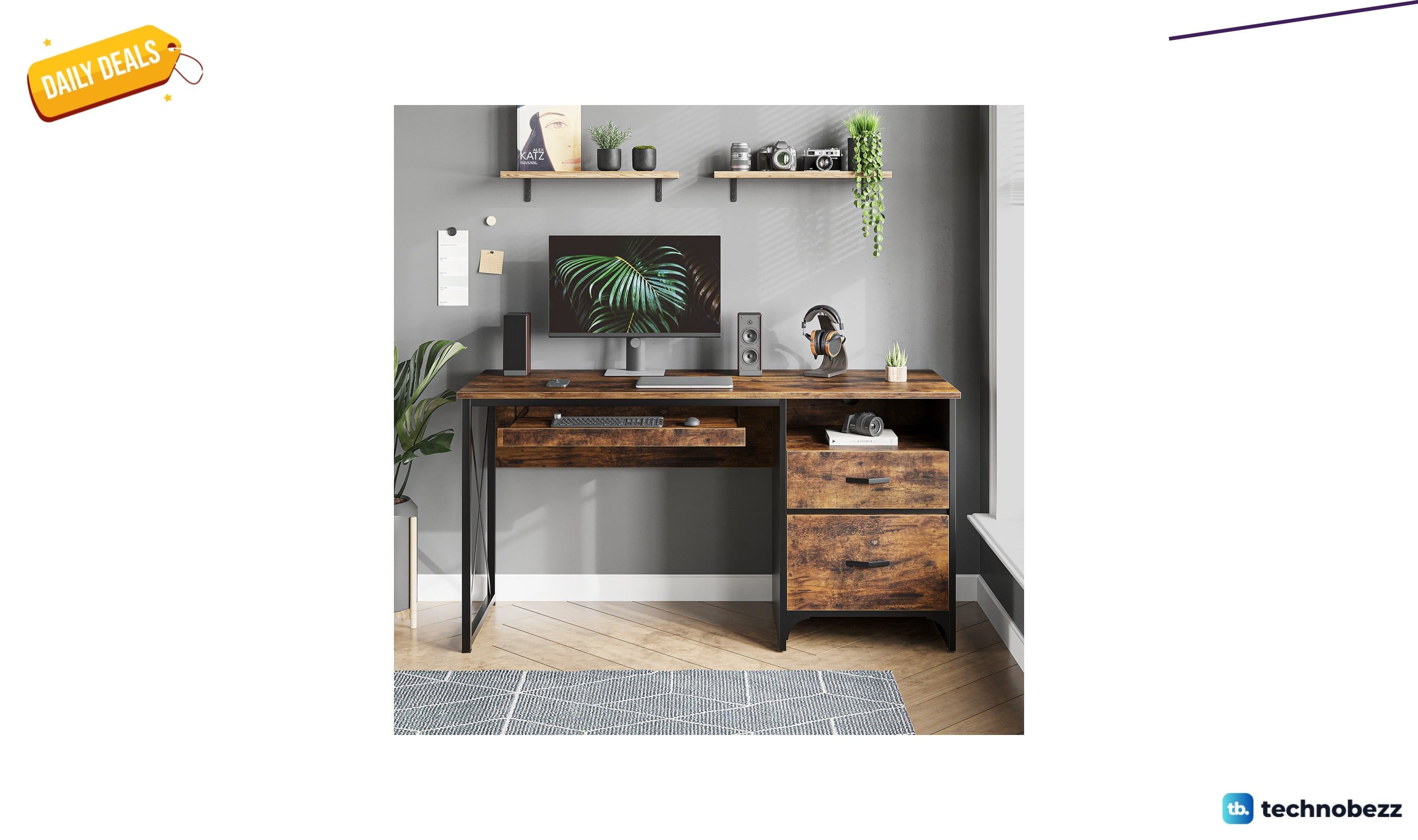 Steelside Labelle 55-inch computer desk with keyboard tray for $162.99 at Wayfair