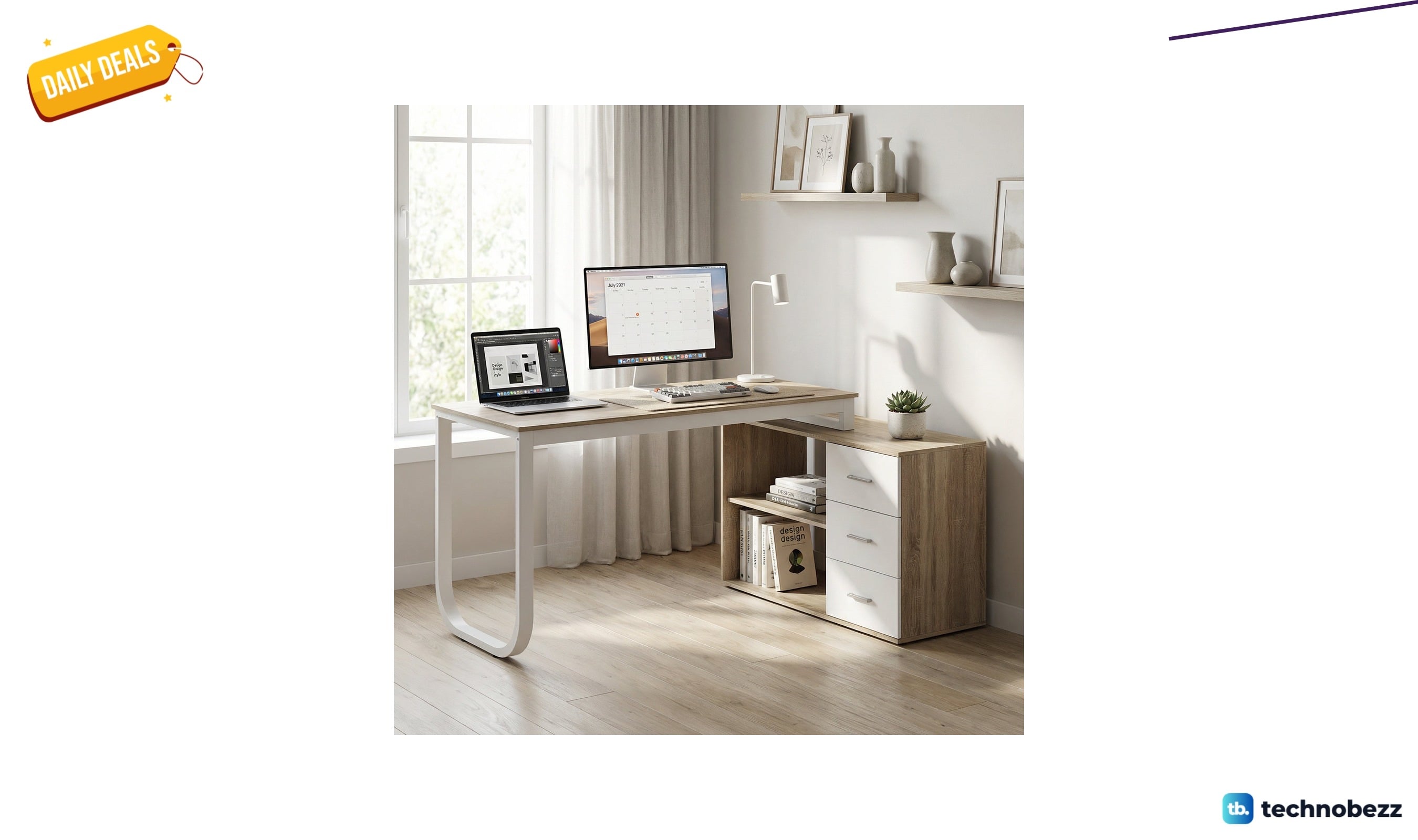 Corrigan Studio Latwon L-shaped steel writing desk for $174.99 at Wayfair