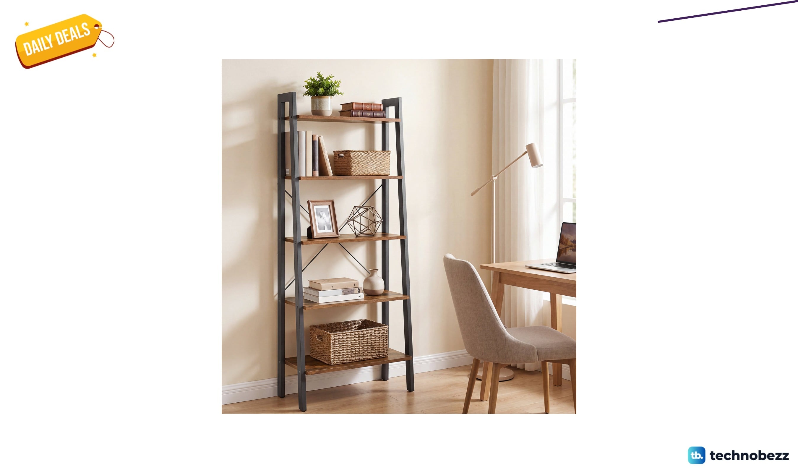 Williston Forge Jabari metal ladder bookcase for $62.99 at Wayfair