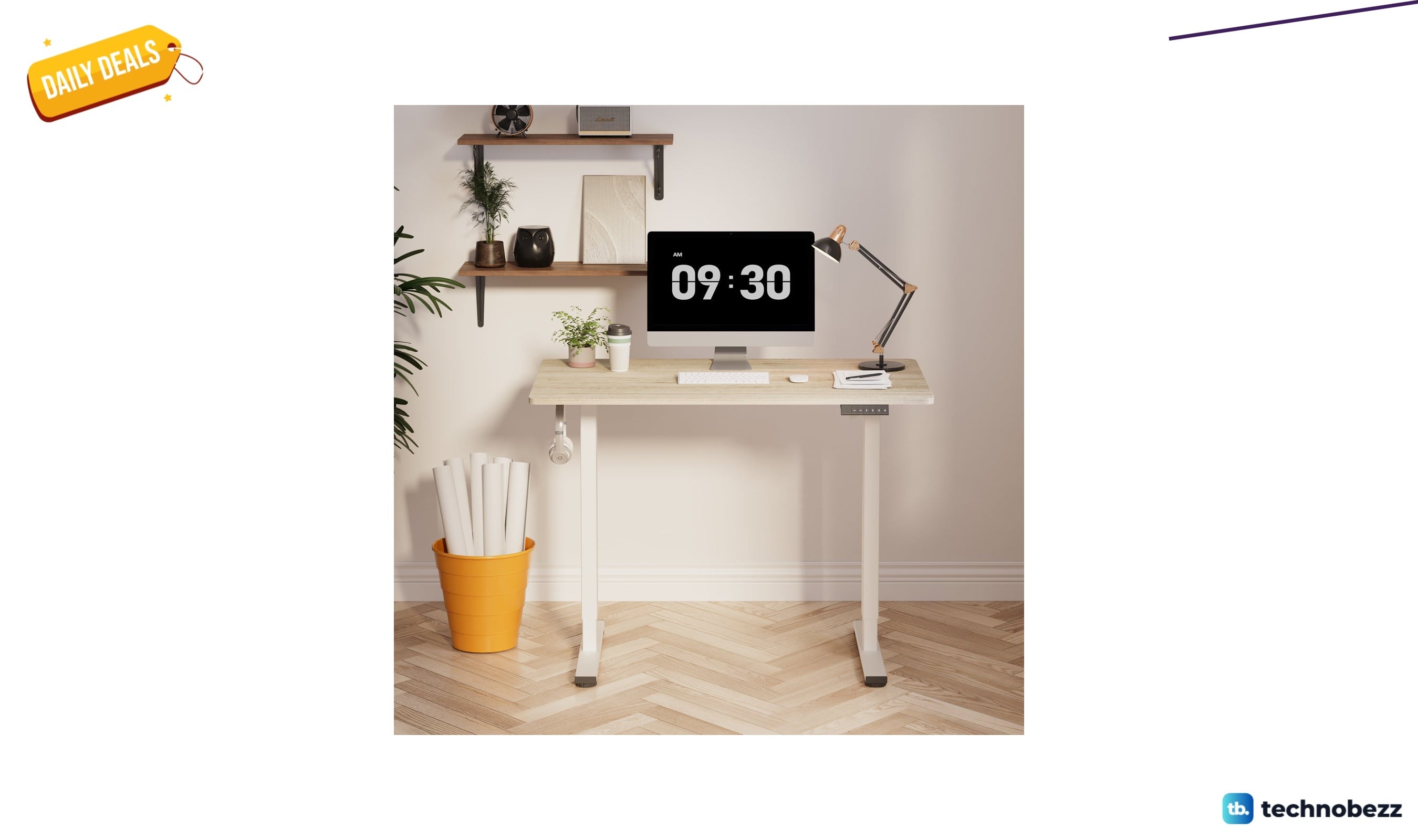 Inbox Zero whole-piece standing desk with hooks for $119.99 at Wayfair
