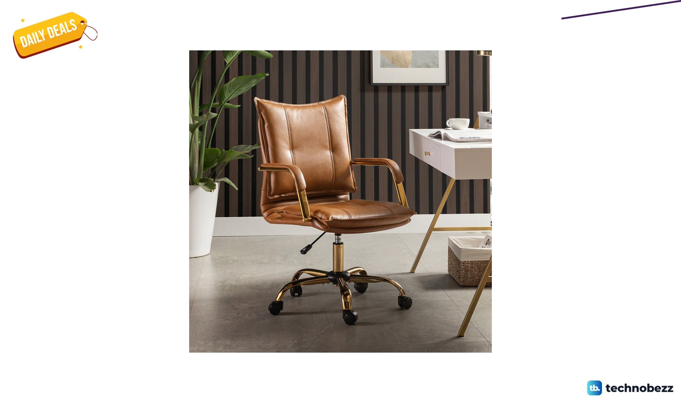 Ophelia & Co. Lundgren faux leather task chair for $169.99 at Wayfair