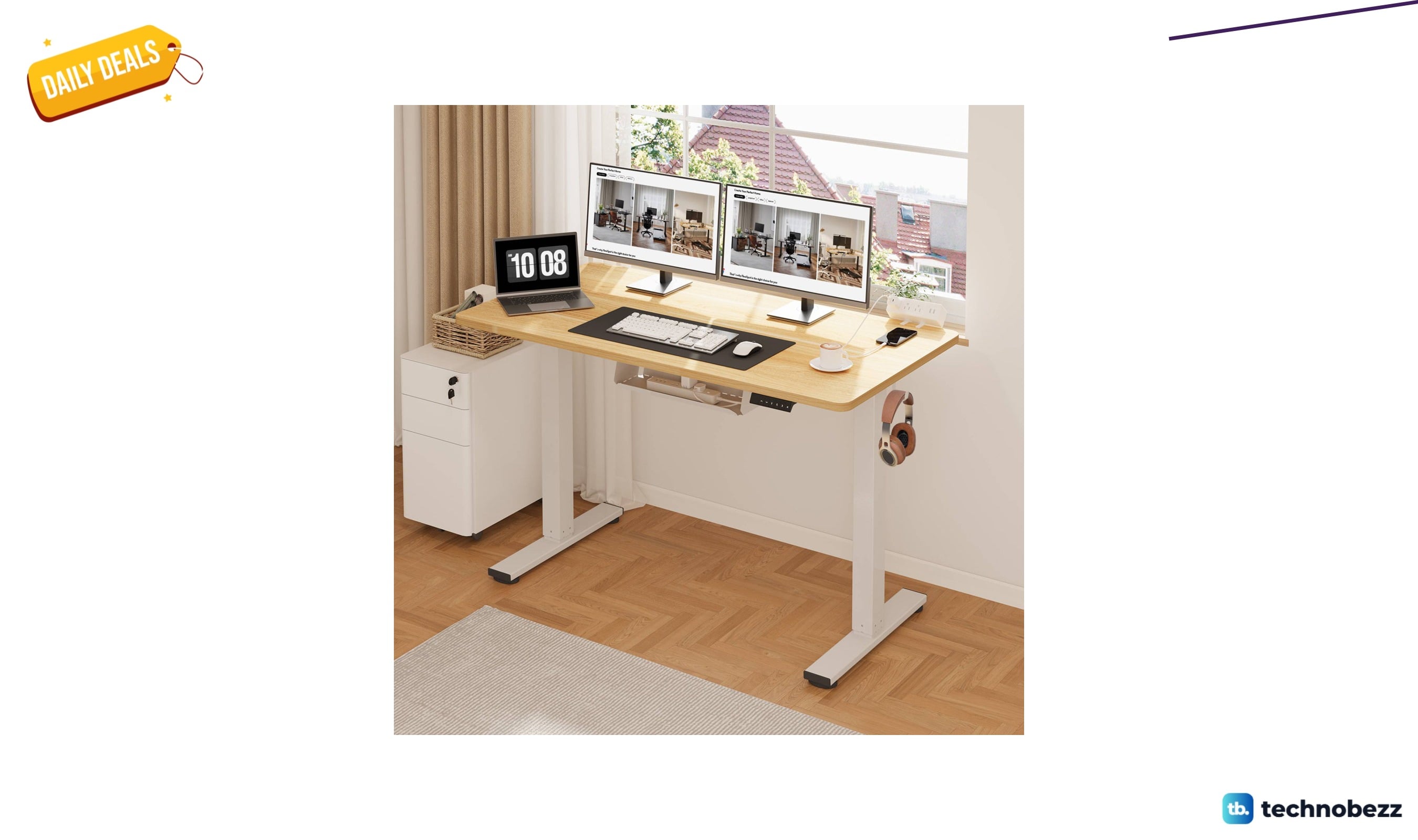 Twillery Co. Mancheer standing desk with USB ports for $173.99 at Wayfair