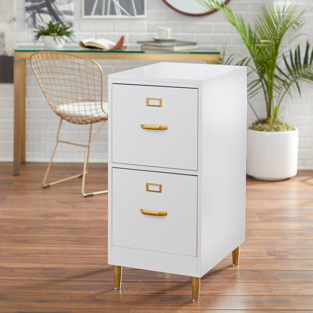 Mercer41 Dahle two-drawer vertical file cabinet White