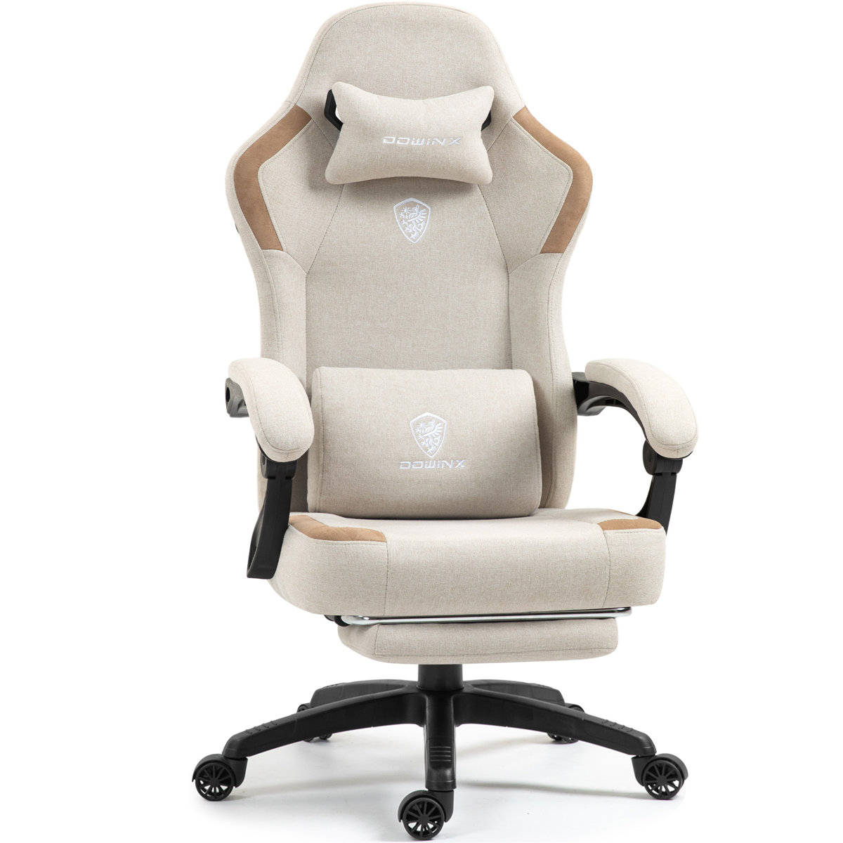 Dowinx fabric gaming chair with pocket spring cushion Beige