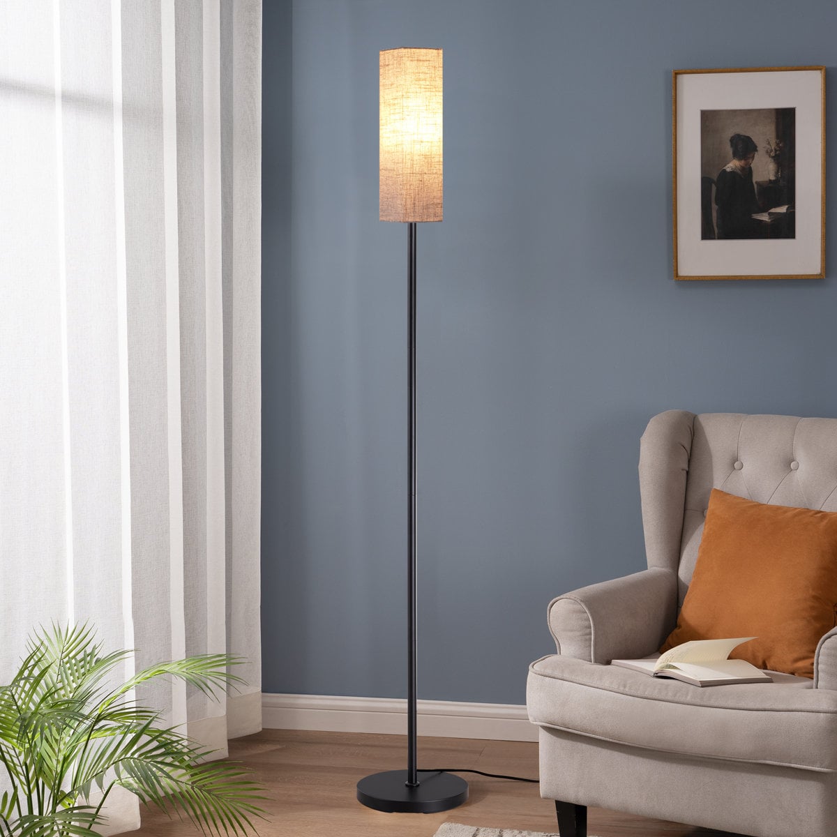 Willa Arlo Interiors Osblek 65-inch floor lamp with remote control Black