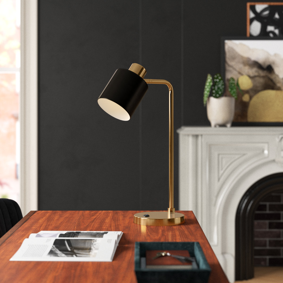 Ivy Bronx Khambrel desk lamp Brass