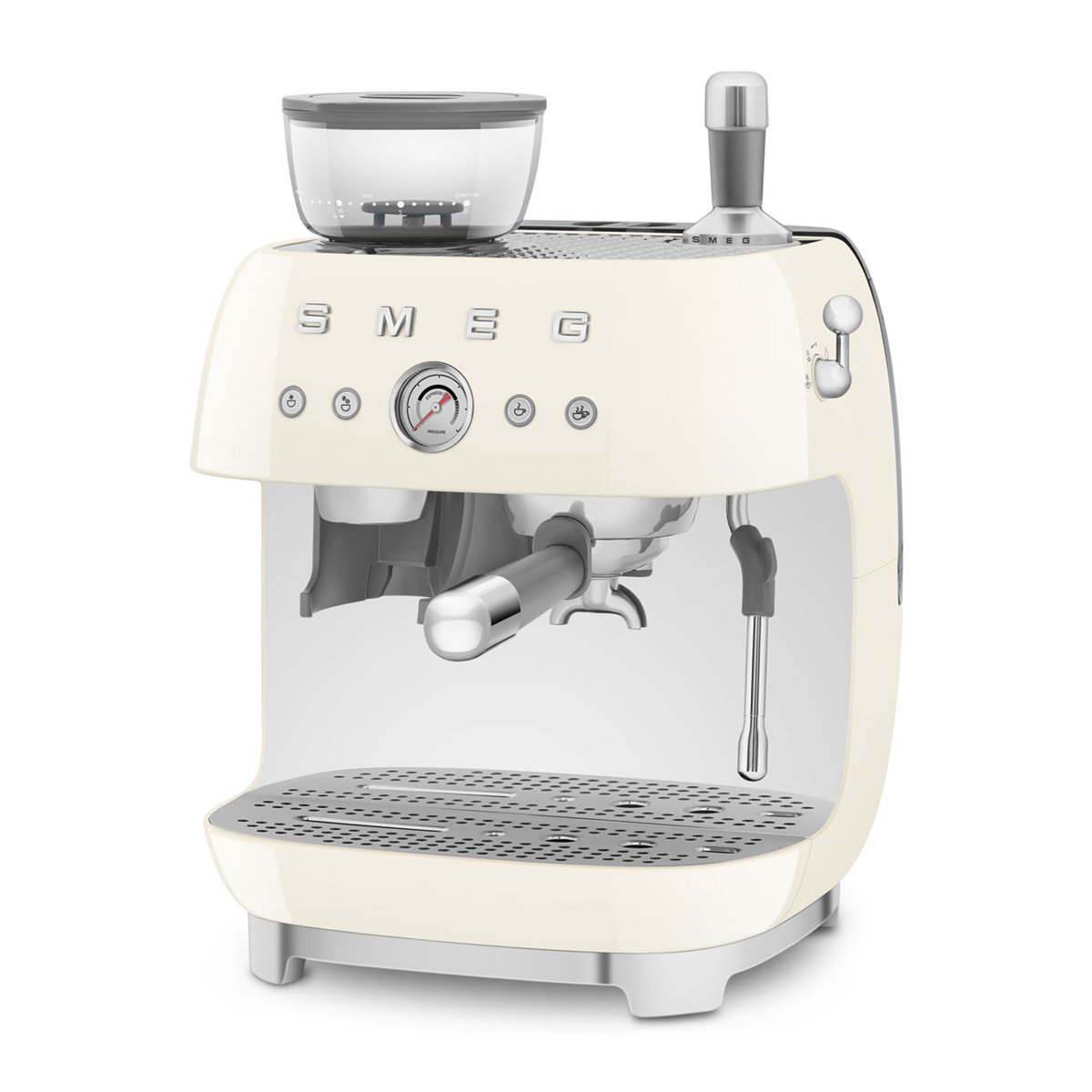 SMEG 50's Retro Style semi-automatic espresso machine with grinder Cream
