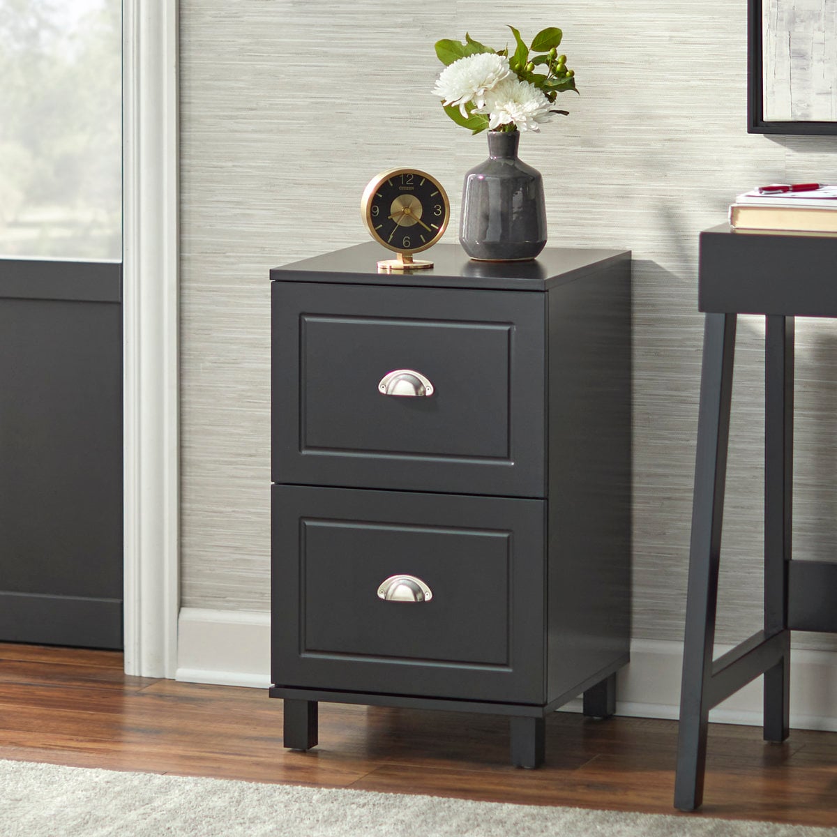 Winston Porter Brodan two-drawer vertical filing cabinet Black