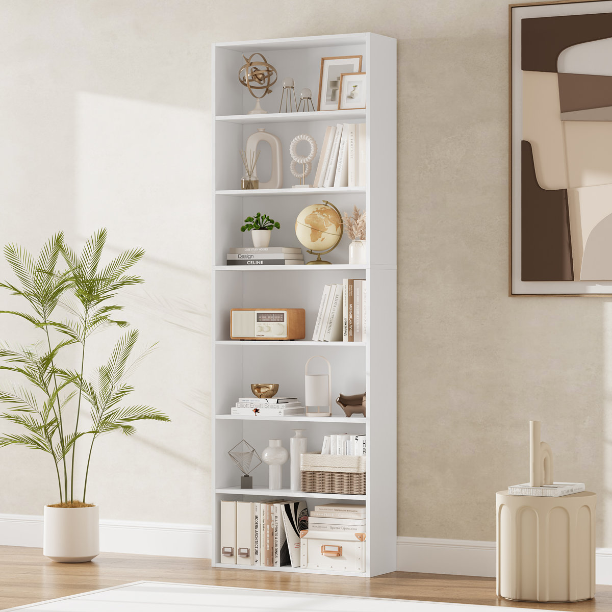 Zipcode Design Idlewild 7-tier open bookcase White, 1