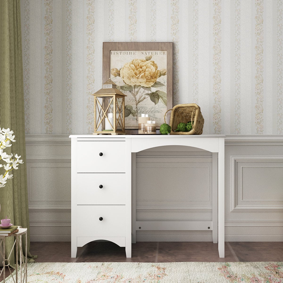 Lark Manor Ahva solid wood writing desk 