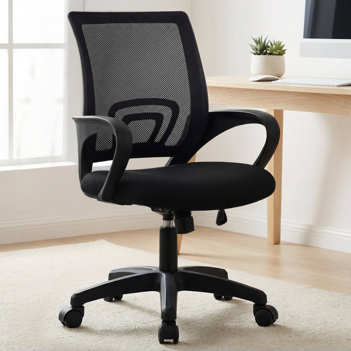 Inbox Zero mesh office task chair Black/Black, 1 - piece