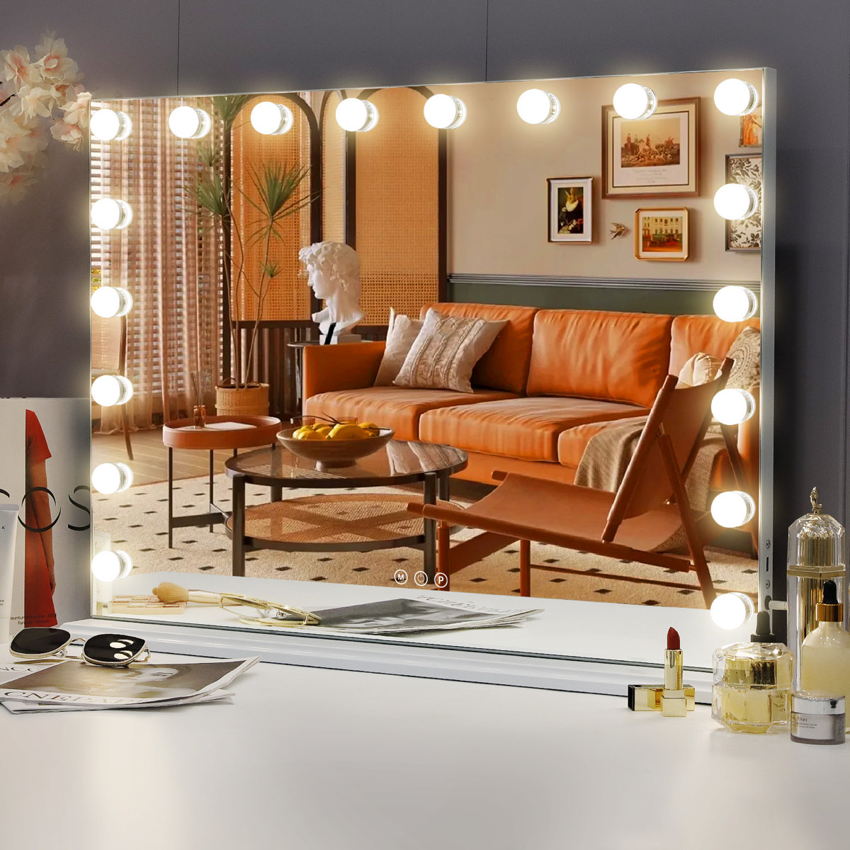 Latitude Run rectangle LED metal mirror 