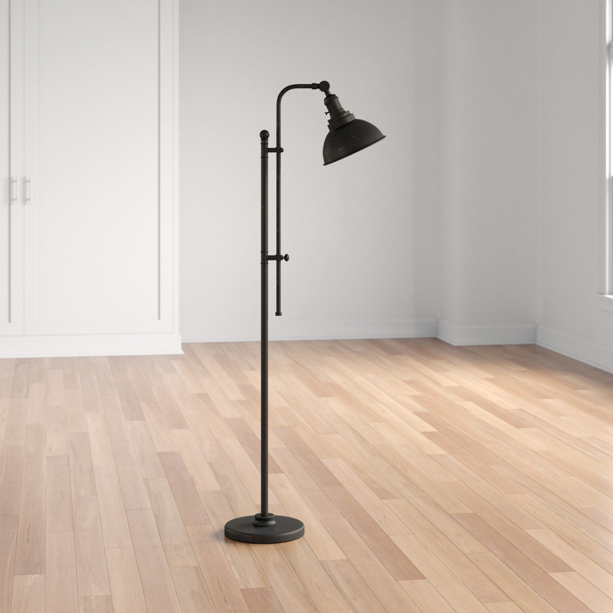 17 Stories Wallace 65-inch task floor lamp Aged Bronze